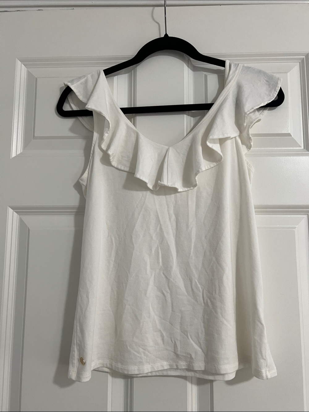 Lilly Pulitzer White Ruffle-Shoulder Camisole